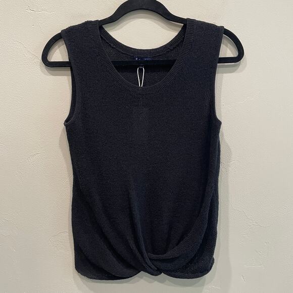 NWT Splendid Knit Front Twist Hem Tank in Black - Size: XS - Picture 1 of 8